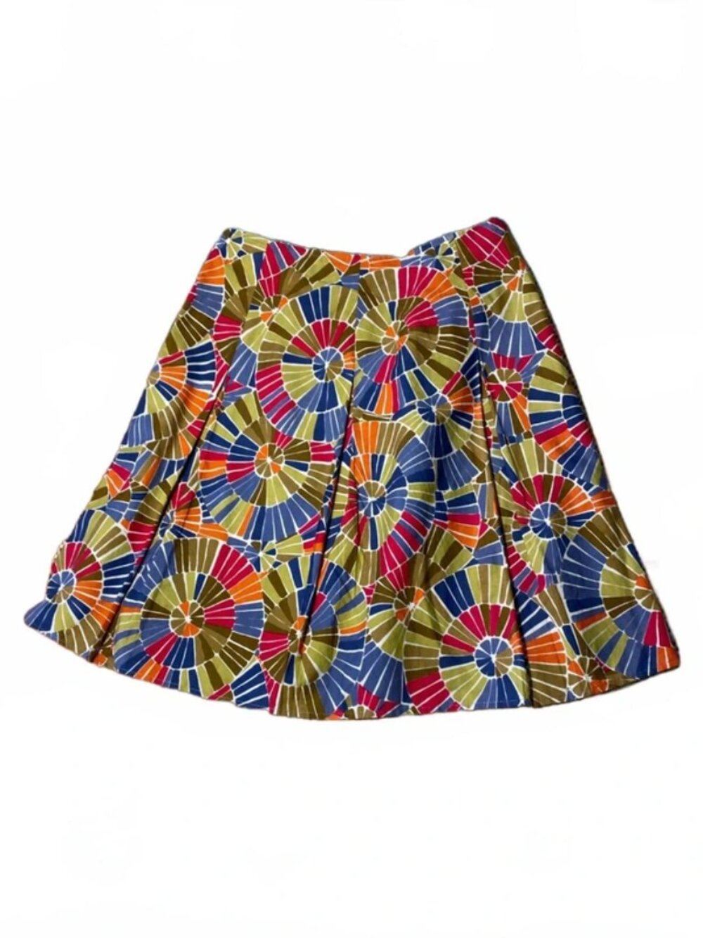 Talbots Skirt Womens Petite 4P Multicolor Lined Abstract Artsy Vintage USA - Picture 2 of 4